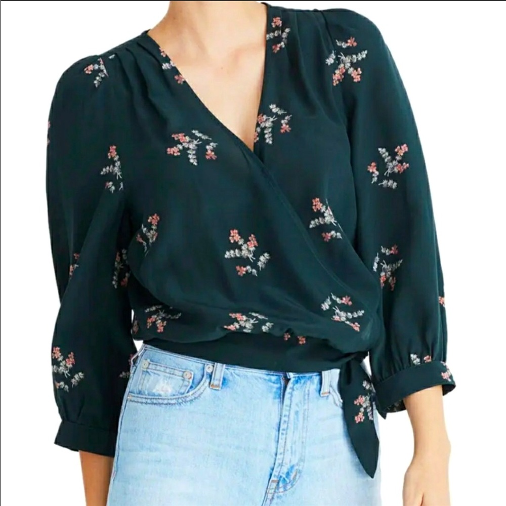 Madewell Silk Wrap Top